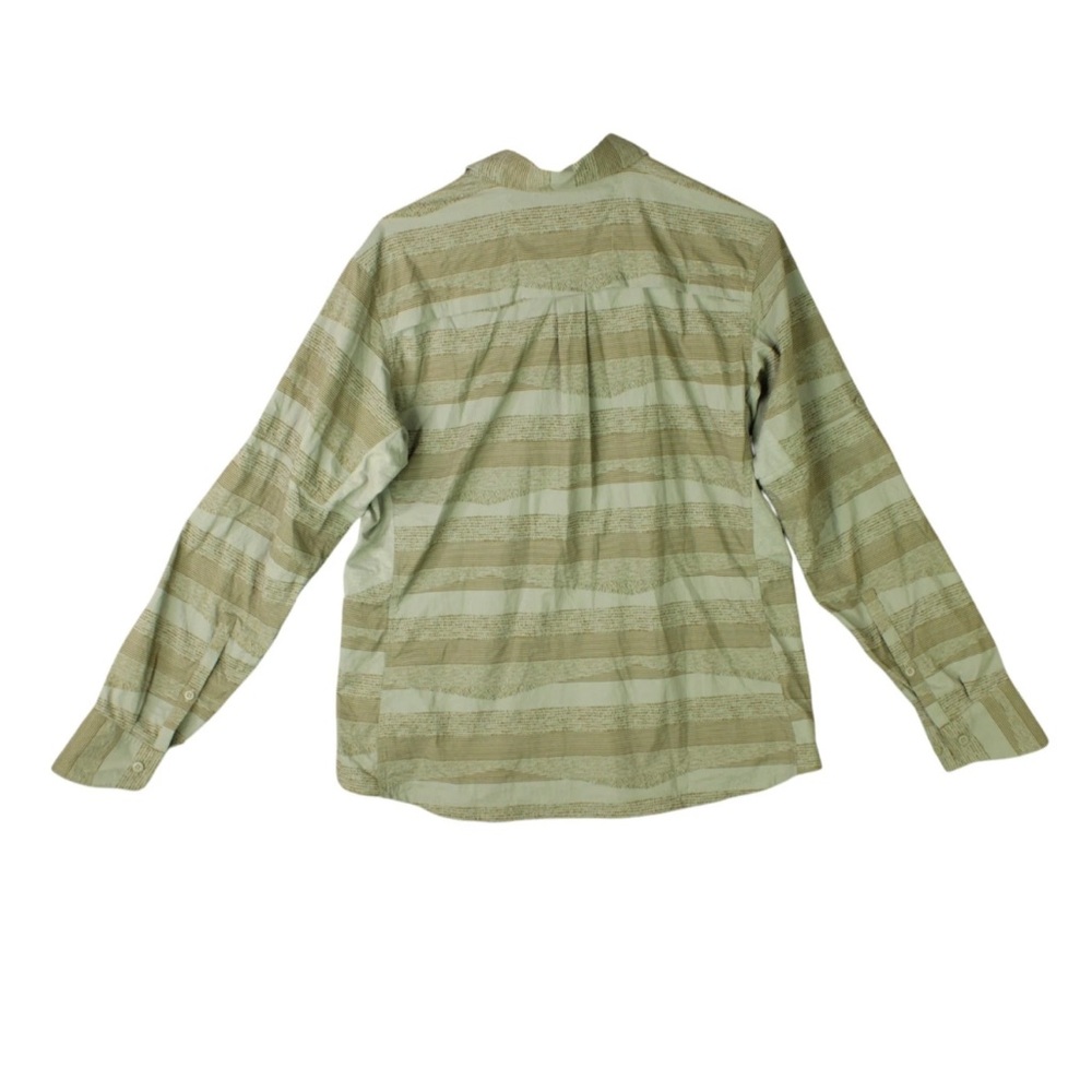 REI Women Size L Sahara Pattern Long Sleeve Outdoor Hiking Shirt Striped Green - Picture 2 of 11